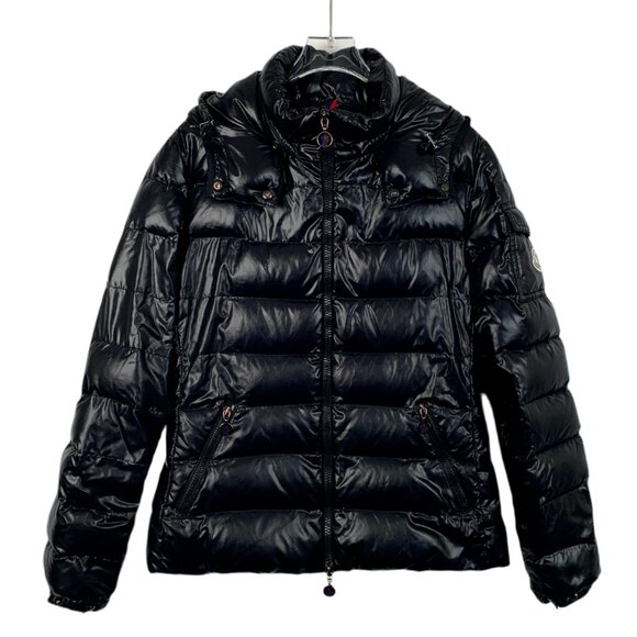 H11313 Moncler Mask Bady Series Black Logo Sticky Hooded Quilted Down Jacket Zip - Picture 1 of 8